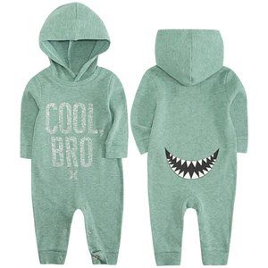 New! Hurley Hooded Snap Baby Coverall Cool, Bro Shark